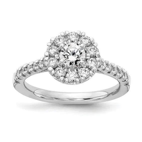 True Origin 1 carat Lab Grown Diamond Halo Engagement Ring