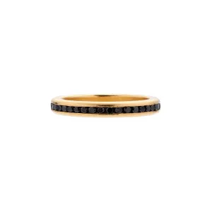 Tura Sugden 18k Yellow Gold Black Diamond Channel Eternity Band