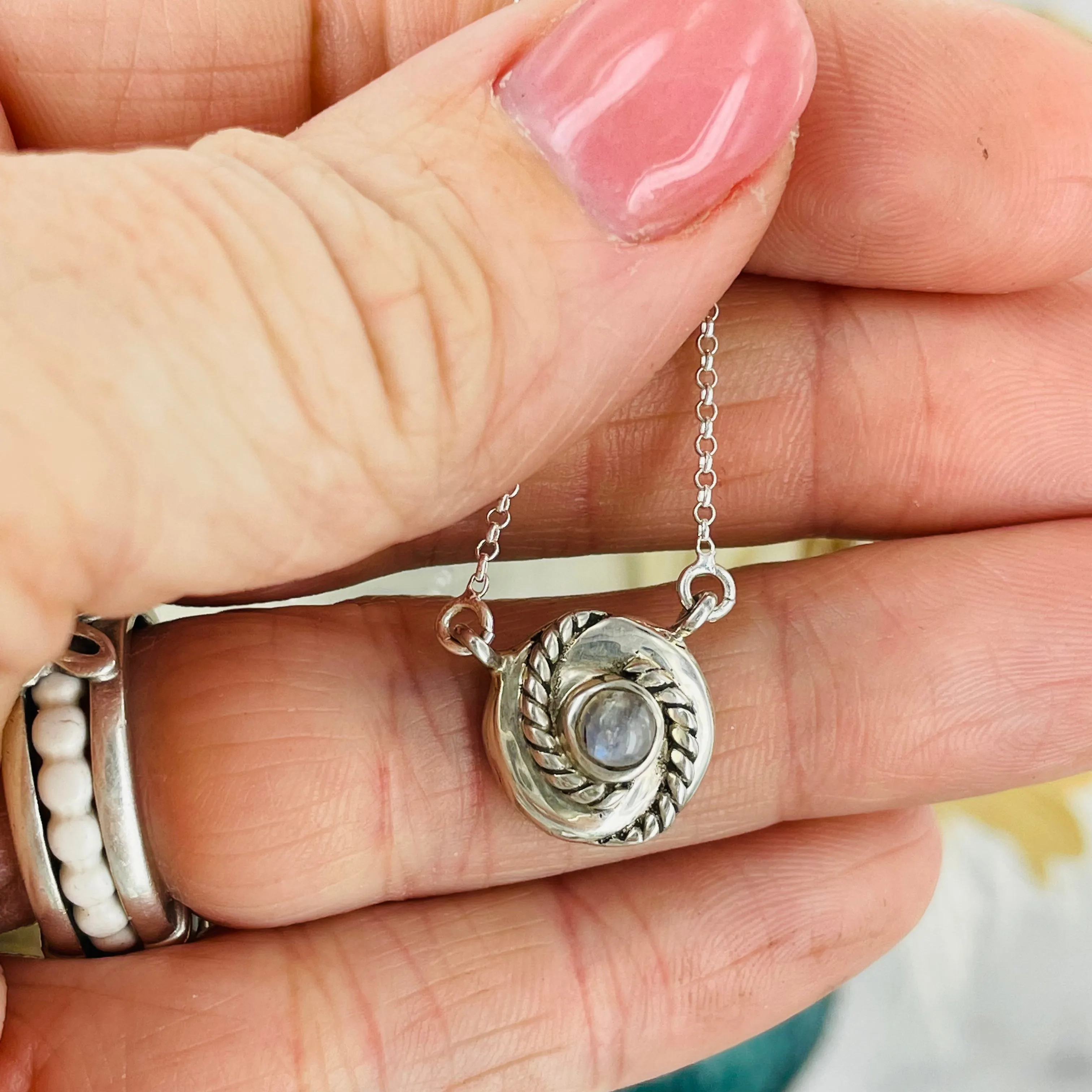 Twisted {Moonstone} necklace