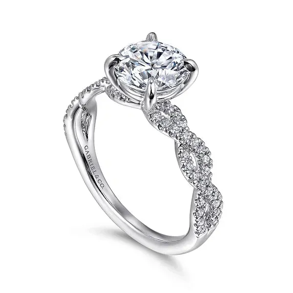 Twisted Pavé Set Diamond Engagement Ring Mounting