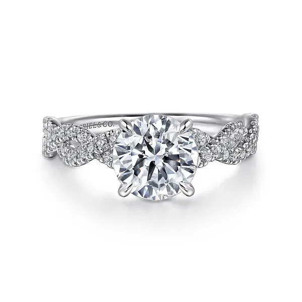 Twisted Pavé Set Diamond Engagement Ring Mounting