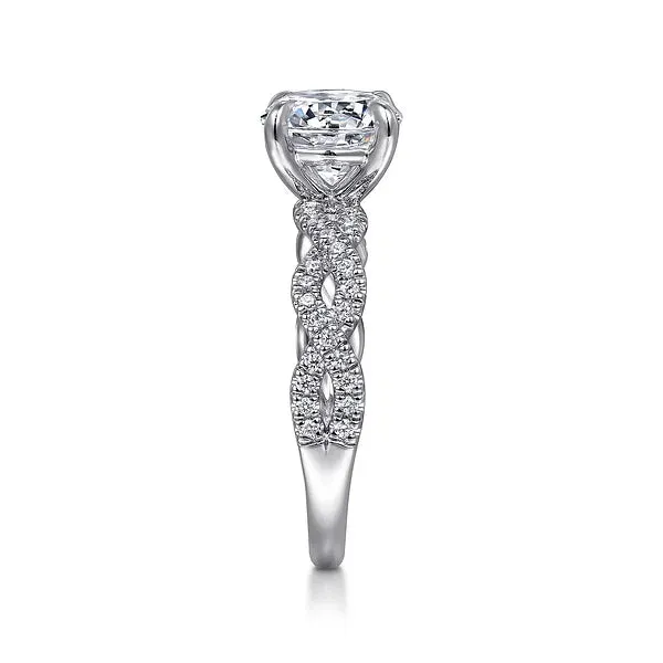 Twisted Pavé Set Diamond Engagement Ring Mounting