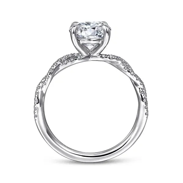 Twisted Pavé Set Diamond Engagement Ring Mounting