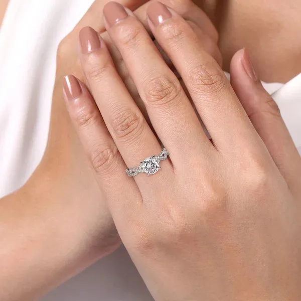 Twisted Pavé Set Diamond Engagement Ring Mounting