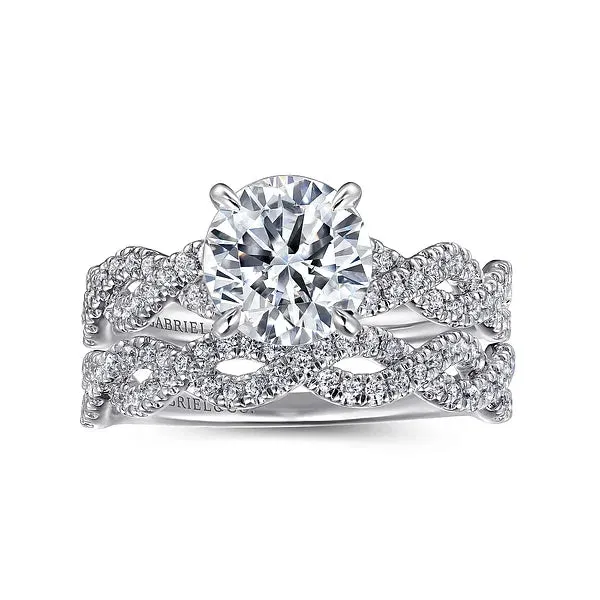 Twisted Pavé Set Diamond Engagement Ring Mounting