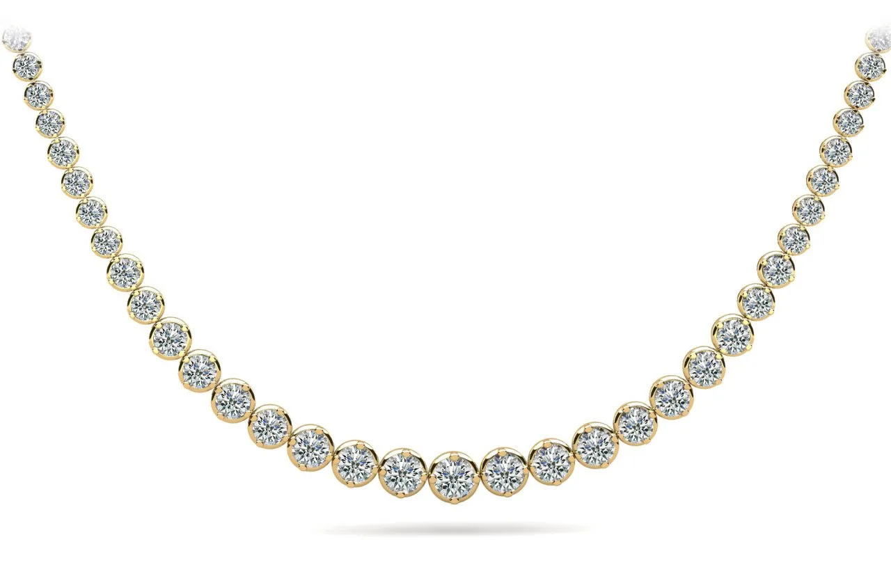 Uniquely Elegant Tennis Diamond Necklace with 7.05 ct.(finished)