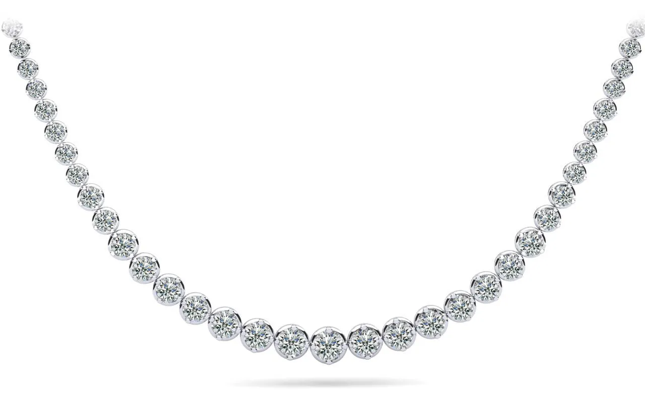 Uniquely Elegant Tennis Diamond Necklace with 7.05 ct.(finished)