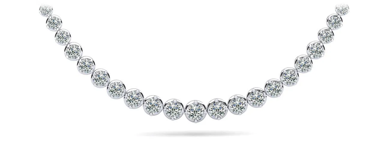 Uniquely Elegant Tennis Diamond Necklace with 7.05 ct.(finished)