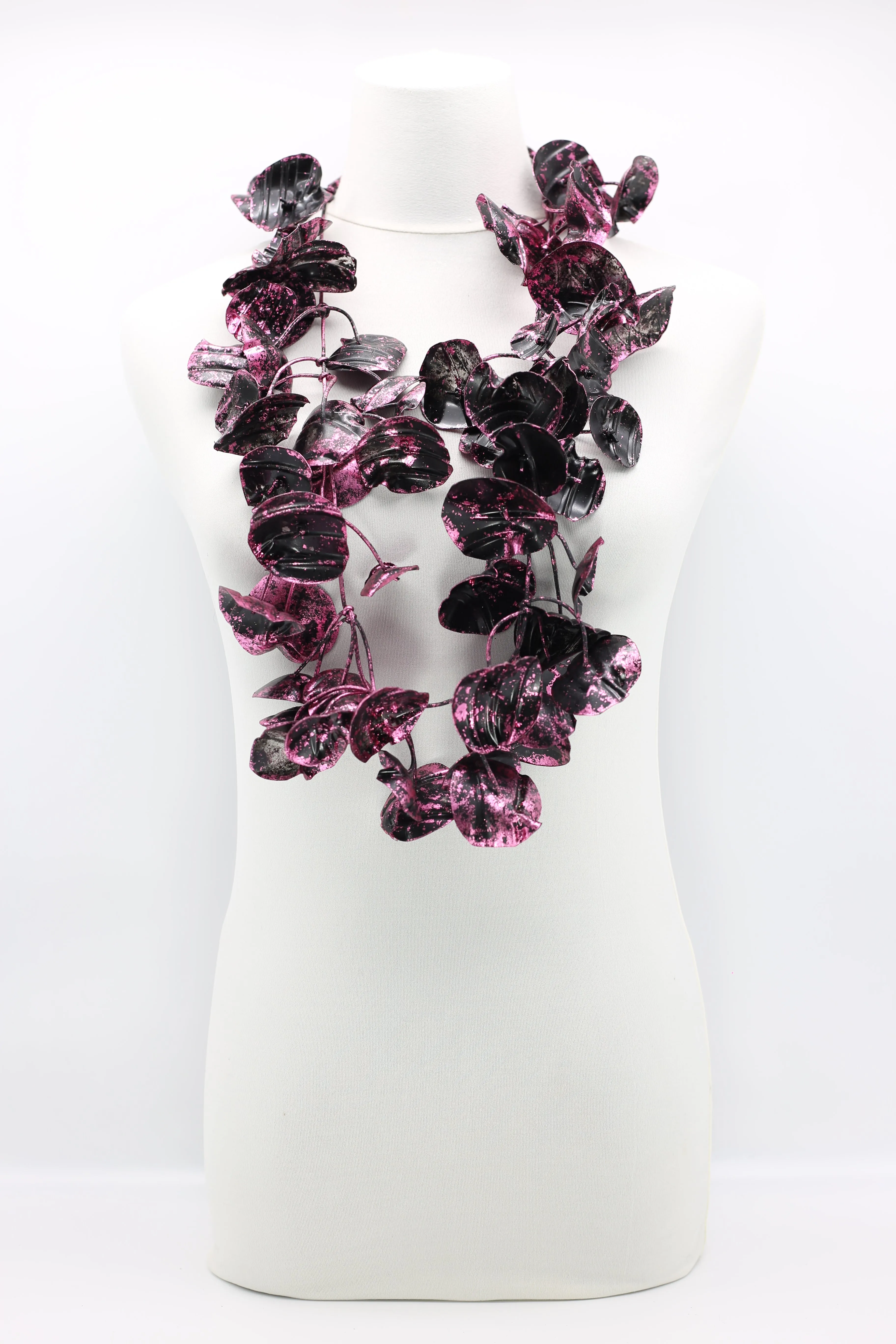 Upcycled plastic bottles - Big double Water Lily Necklaces - Hand gilded