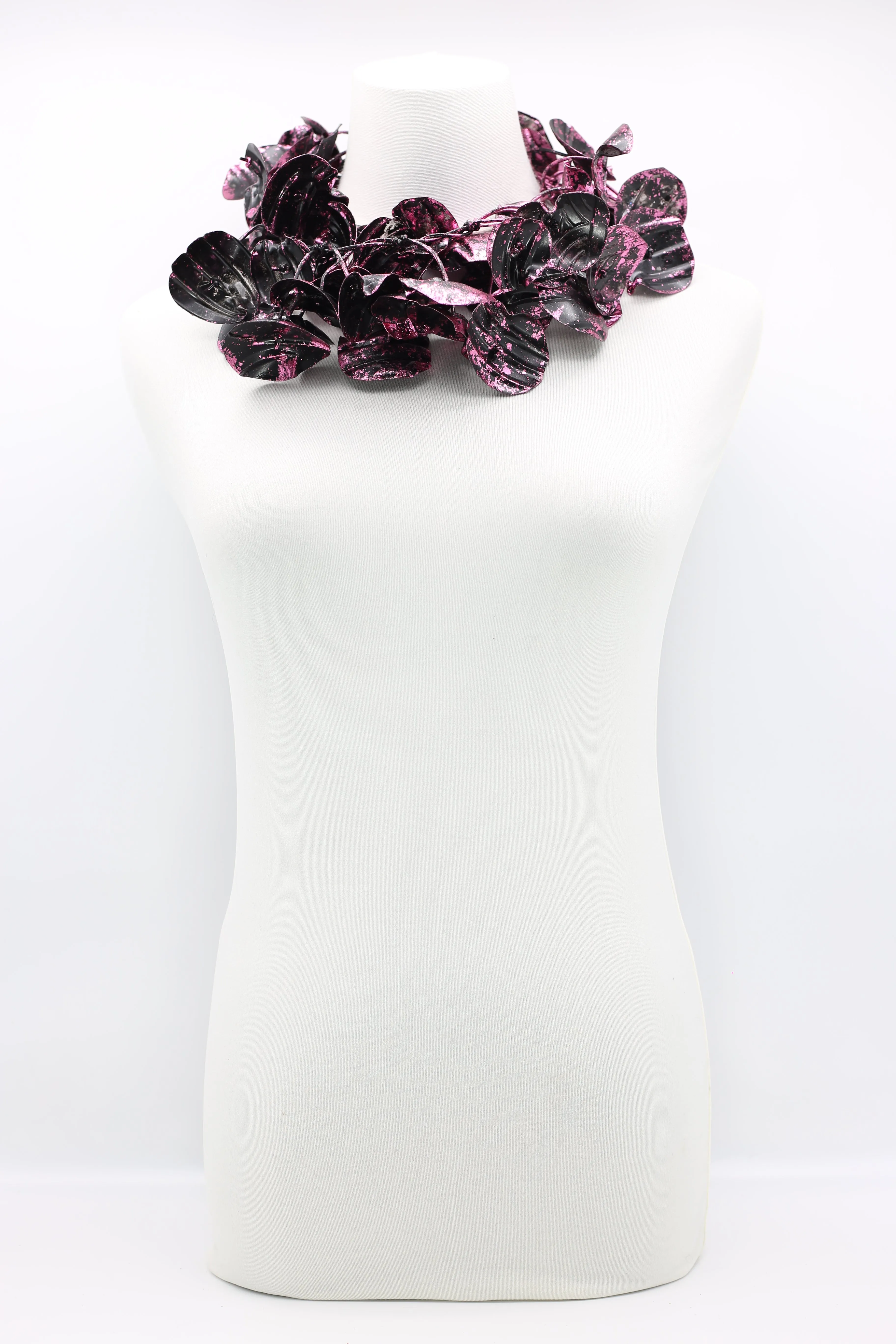 Upcycled plastic bottles - Big double Water Lily Necklaces - Hand gilded
