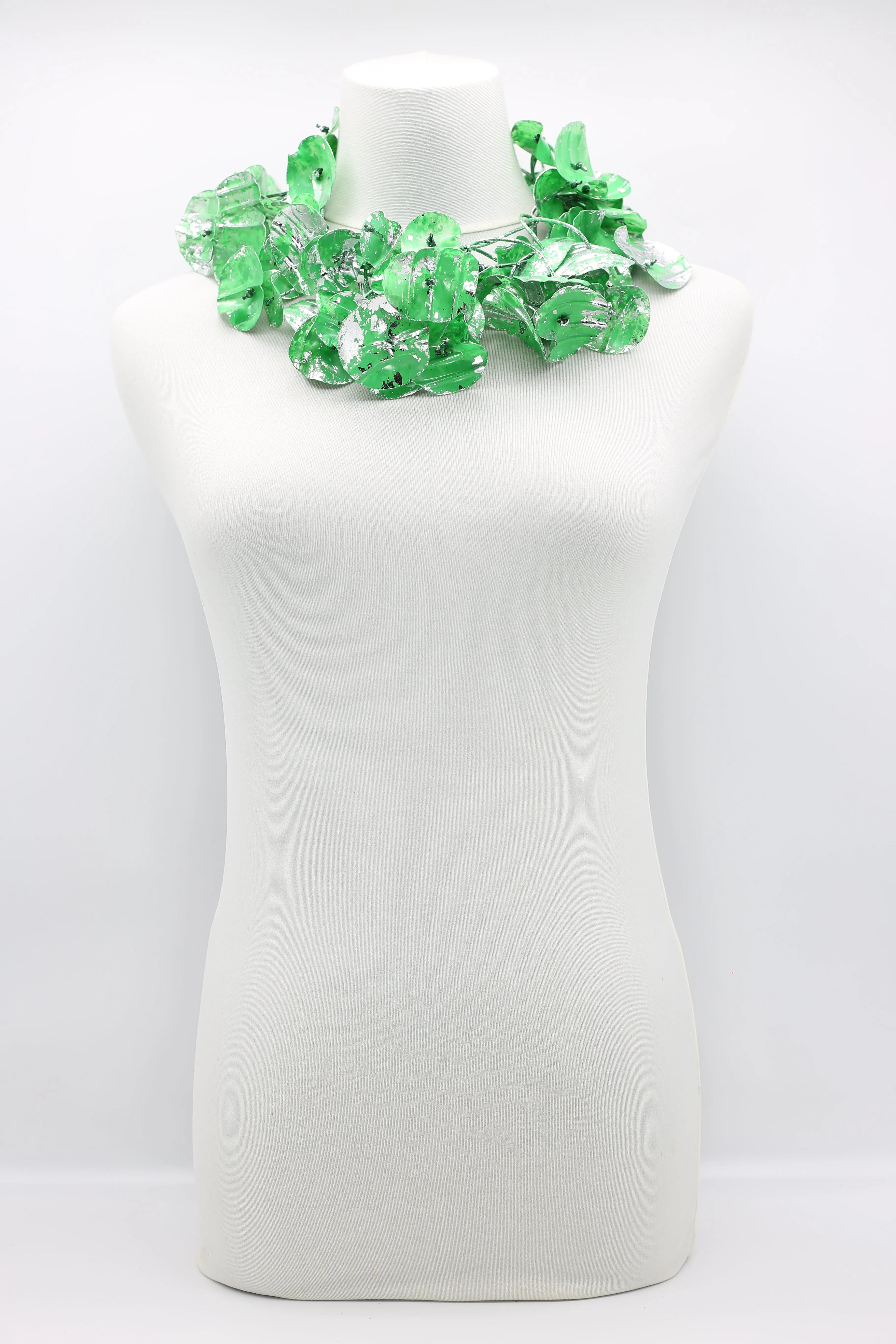 Upcycled plastic bottles - Big double Water Lily Necklaces - Hand gilded