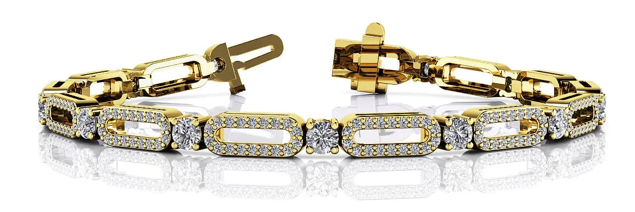 Victorian Capsule Link Diamond Bracelet with 2.54 ct.(finished) 1mm, 3mm