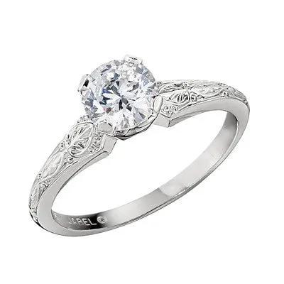 Vintage Art Nouveau Palm Style Solitaire Engagement Ring Setting