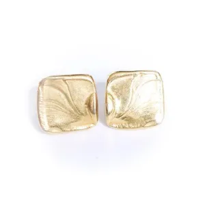 Vintage Crown Trifari Gold Square Earrings