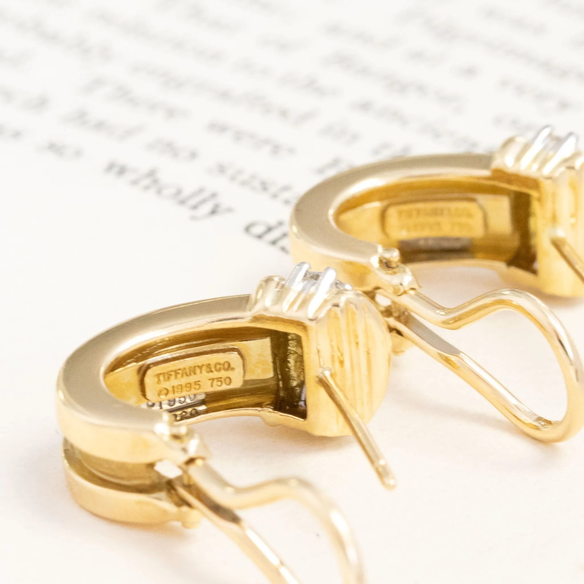 Vintage Diamond Half Hoop Earrings by Tiffany & Co.