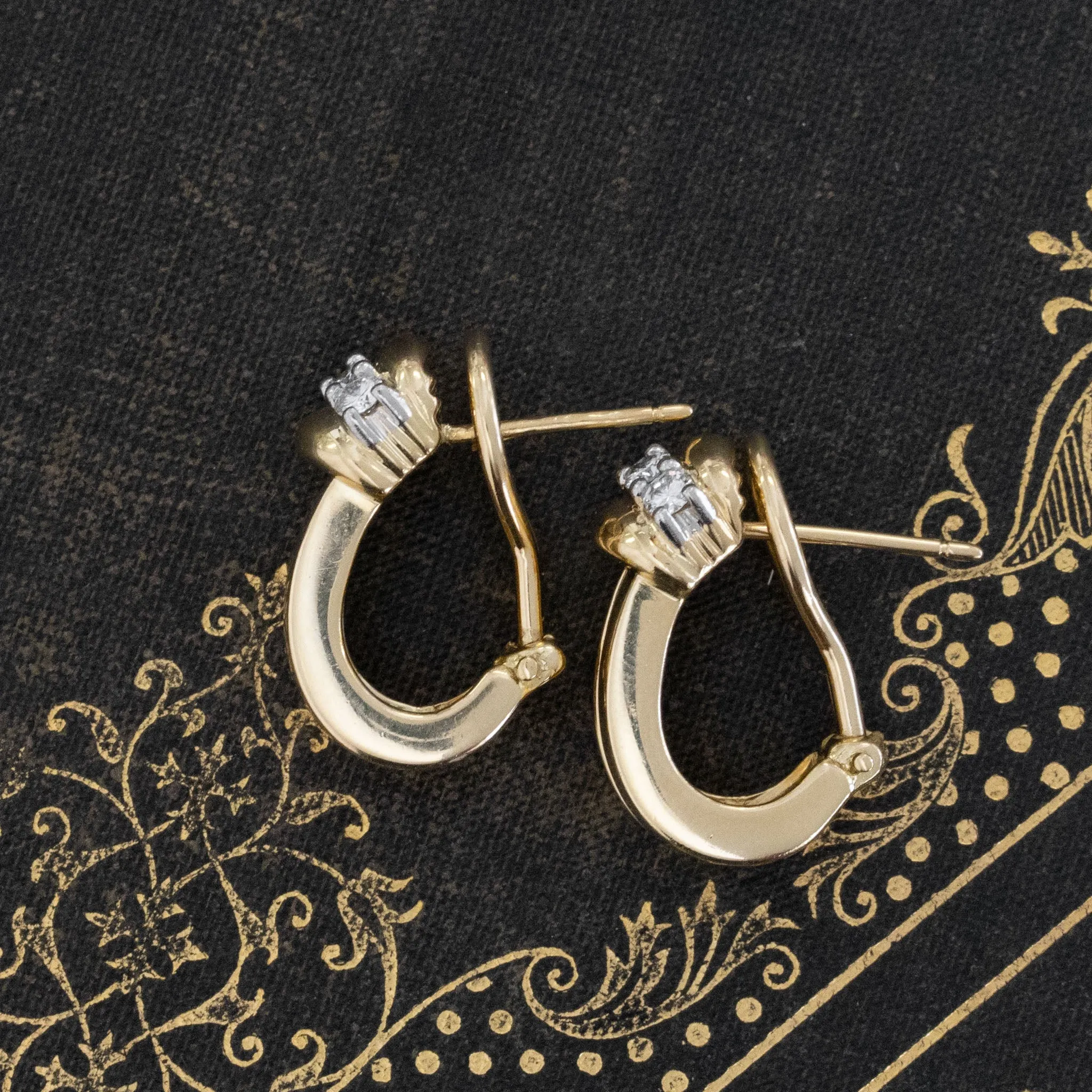 Vintage Diamond Half Hoop Earrings by Tiffany & Co.
