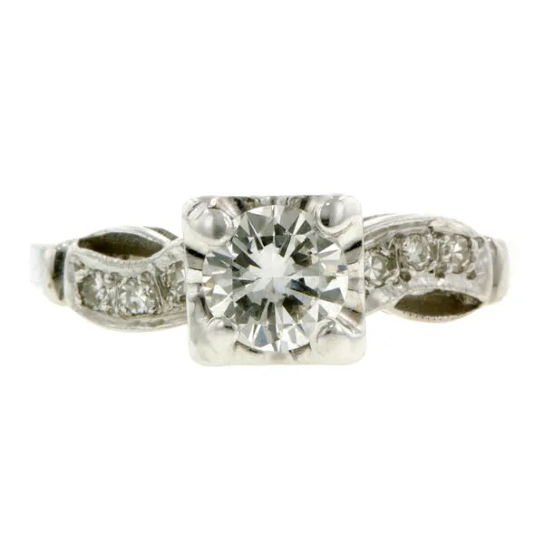 Vintage Engagement Ring, RBC 0.44ct
