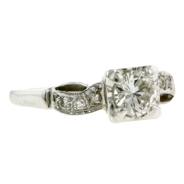 Vintage Engagement Ring, RBC 0.44ct