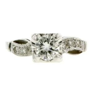 Vintage Engagement Ring, RBC 0.44ct