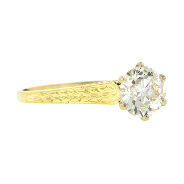 Vintage Solitaire Engagement Ring, TRB 0.96ct