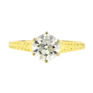 Vintage Solitaire Engagement Ring, TRB 0.96ct