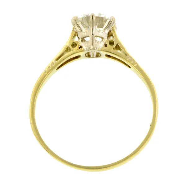 Vintage Solitaire Engagement Ring, TRB 0.96ct