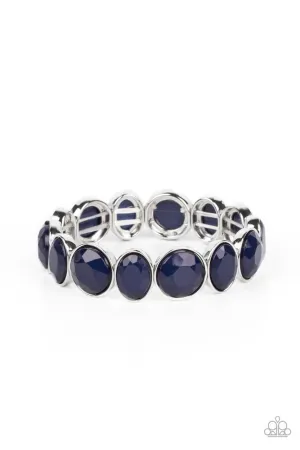 Whimsical Glow - Blue - Faceted Navy Bead Paparazzi Stretchy Bracelet