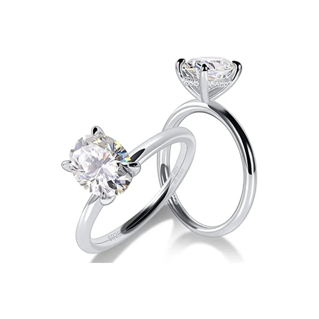 White Gold Oval Cut Diamond Engagement Ring