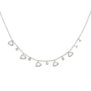 White Topaz Trillion Necklace