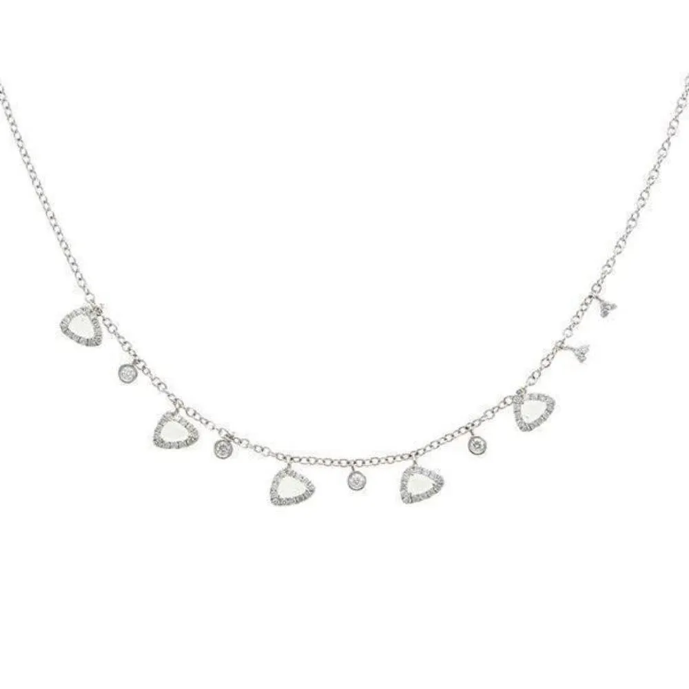 White Topaz Trillion Necklace