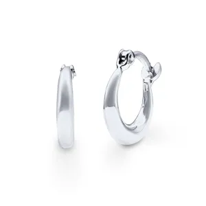 Wide Hoop Earrings in Sterling Silver