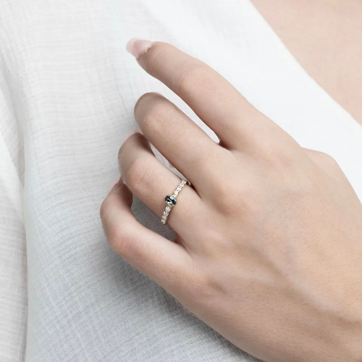 Women's spinel and diamond ring