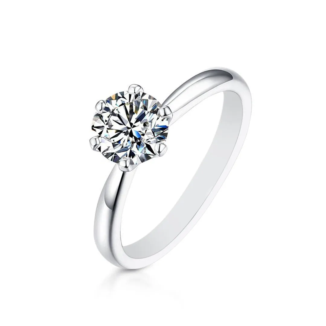 Women's Wholesale 1 CT Star Moissanite 925 Sterling Silver Ring
