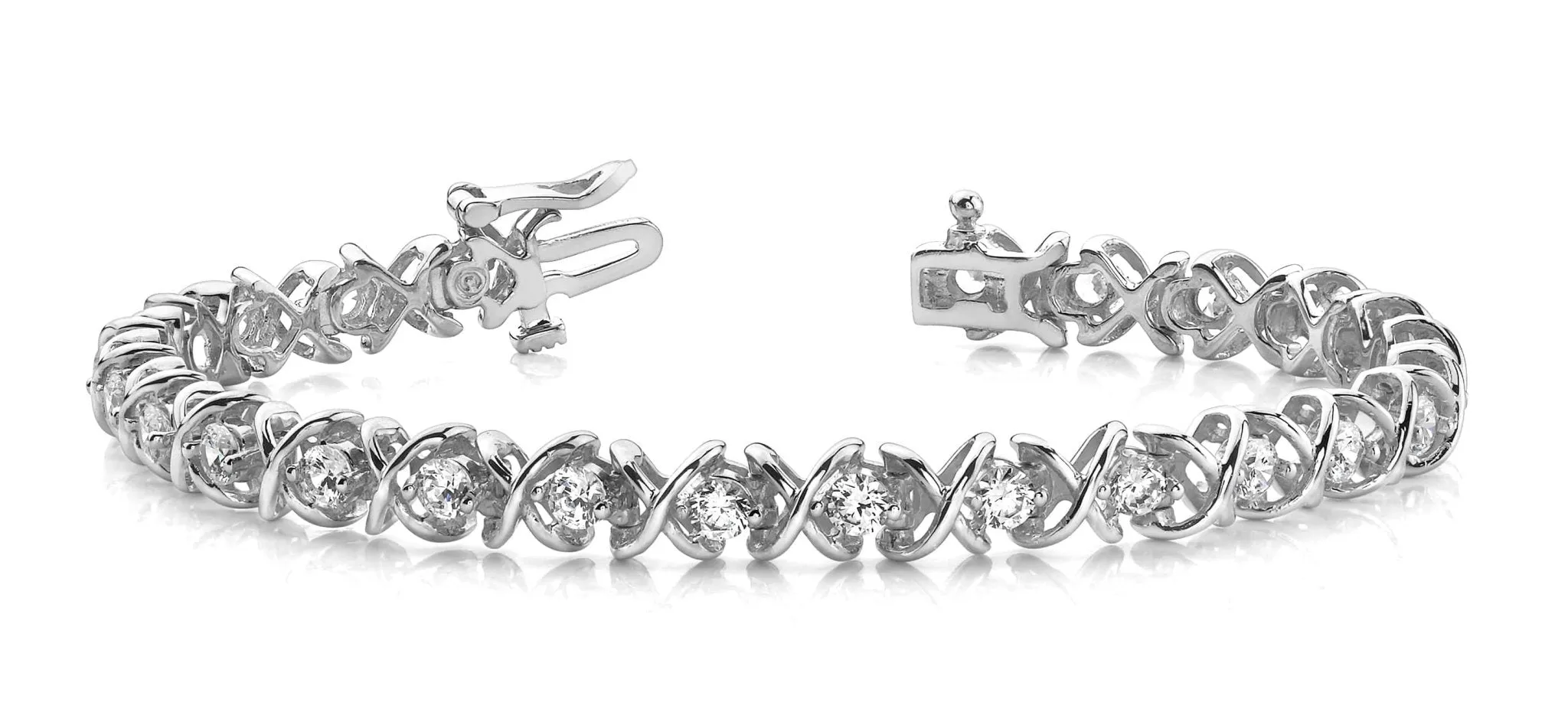 X Link Diamond Tennis Lab-Grown Diamond Bracelet with 1.98 ct.(finished) 2.6mm
