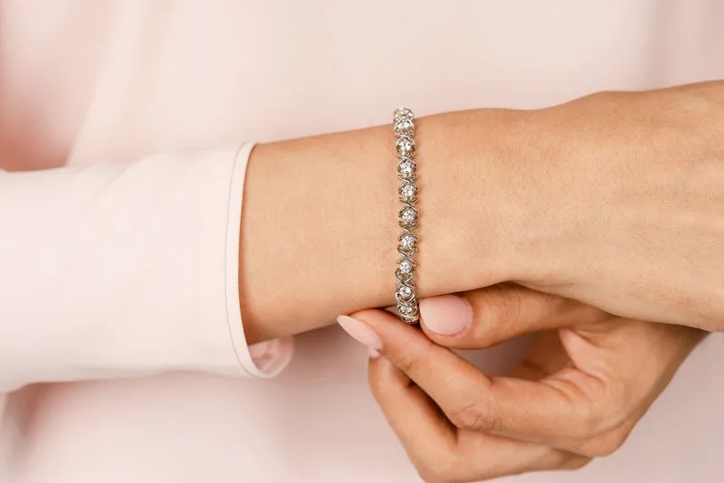 X Link Diamond Tennis Lab-Grown Diamond Bracelet with 1.98 ct.(finished) 2.6mm
