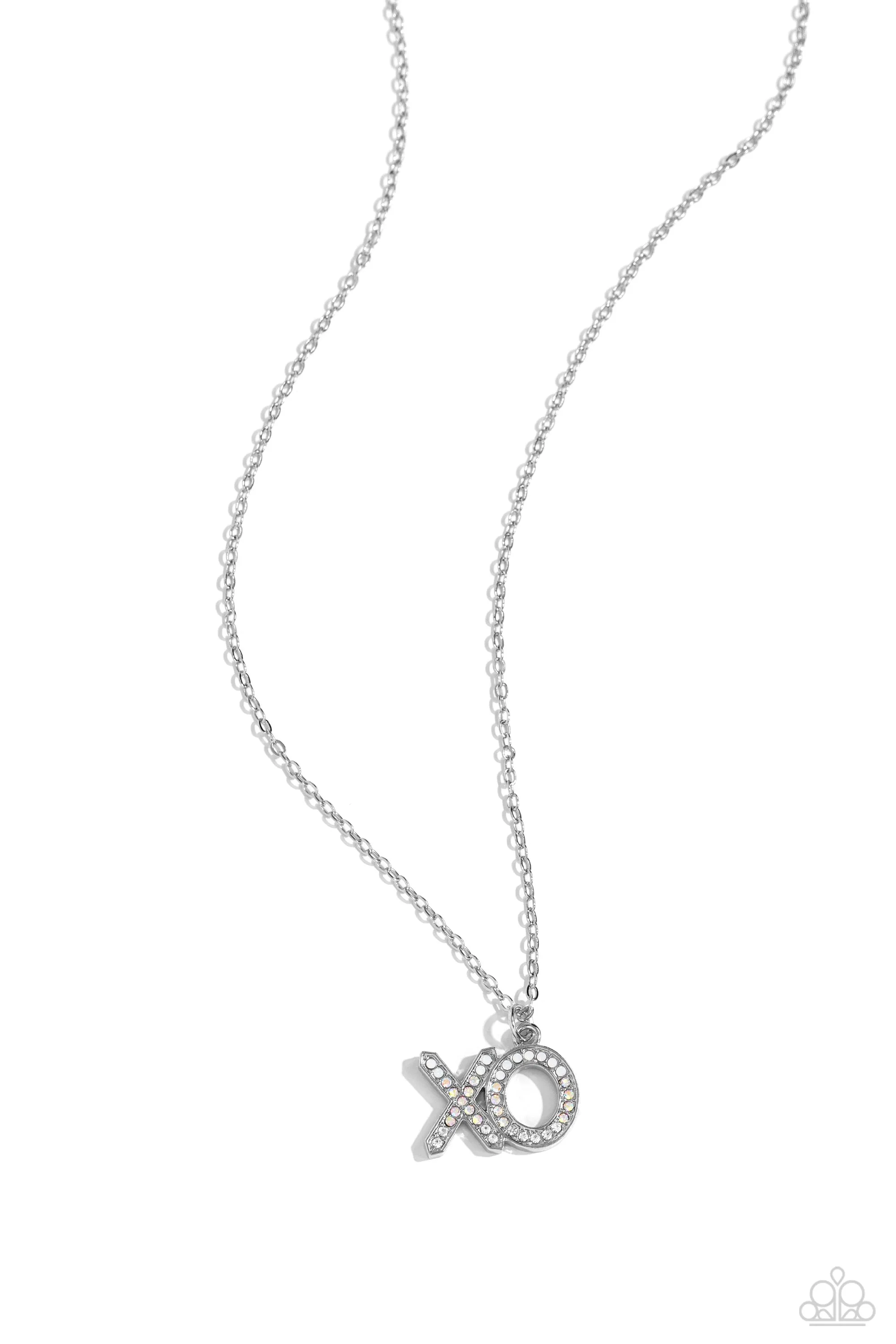 XO Showcase - White - Rhinestone Paparazzi Short Necklace