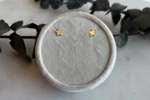 Yellow Gold Star Studs
