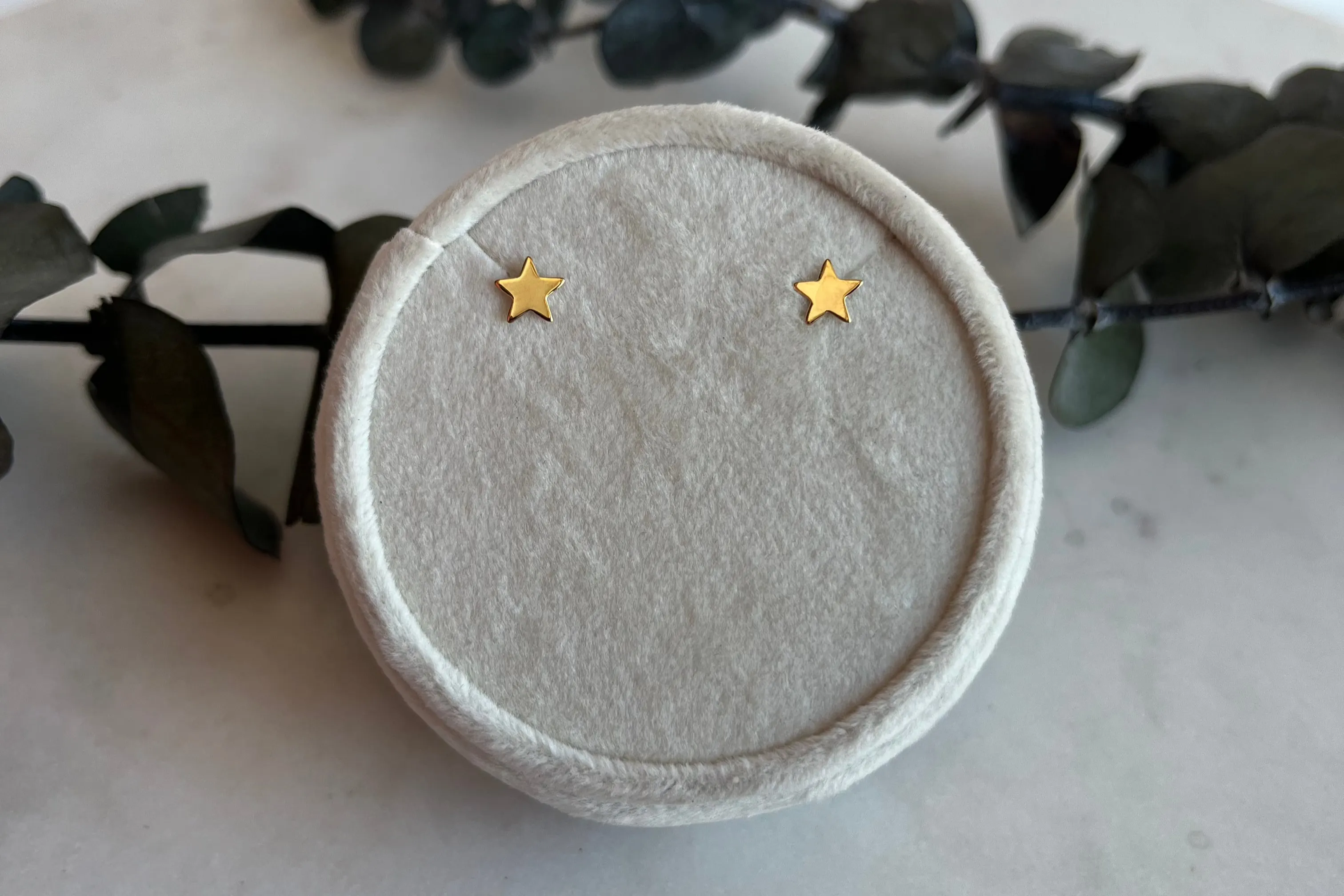 Yellow Gold Star Studs