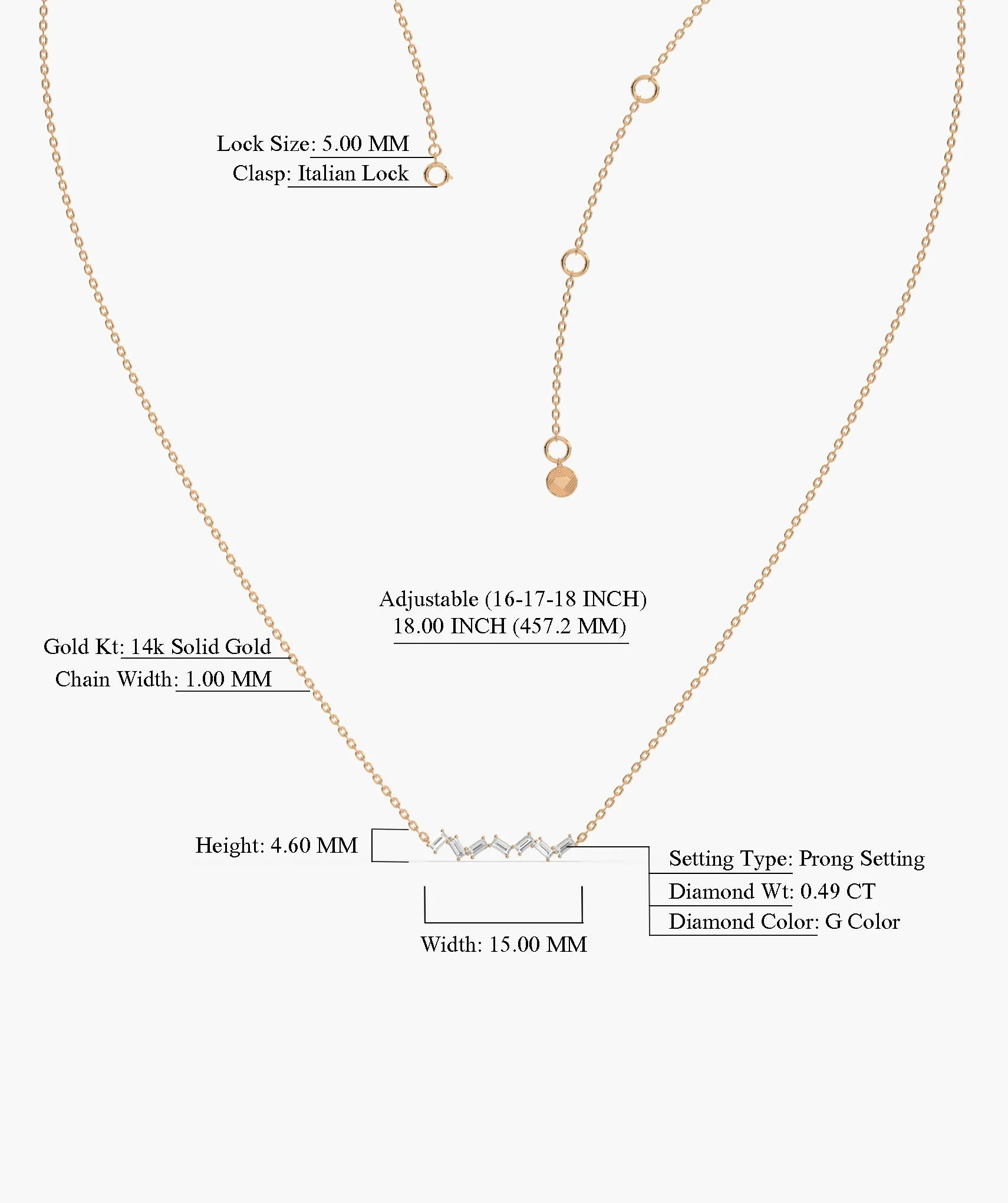 Zig Zag Shine Diamond Necklace