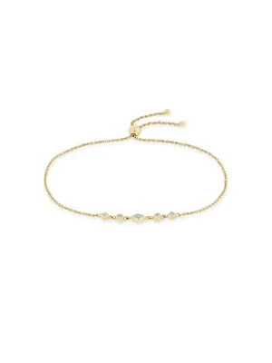 Zoe Chicco Gold 5 Linked Mixed Cut Diamond Bolo Bracelet